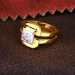 22k gold solitaire mens  ring