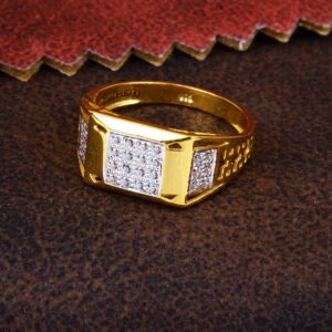 22k cz delicate mens ring