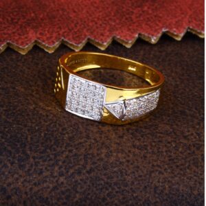 22K CZ diymond gents ring