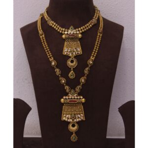 916 Gold Antique Bridal Necklace Set BC001