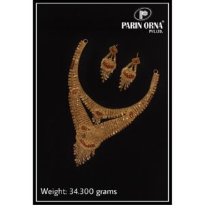 916 Gold Necklace Set For Wedding PO-N03