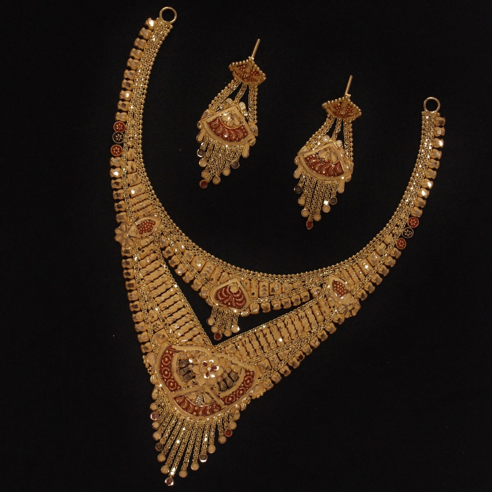 22KT Gold Traditional Necklace Set PO-N02