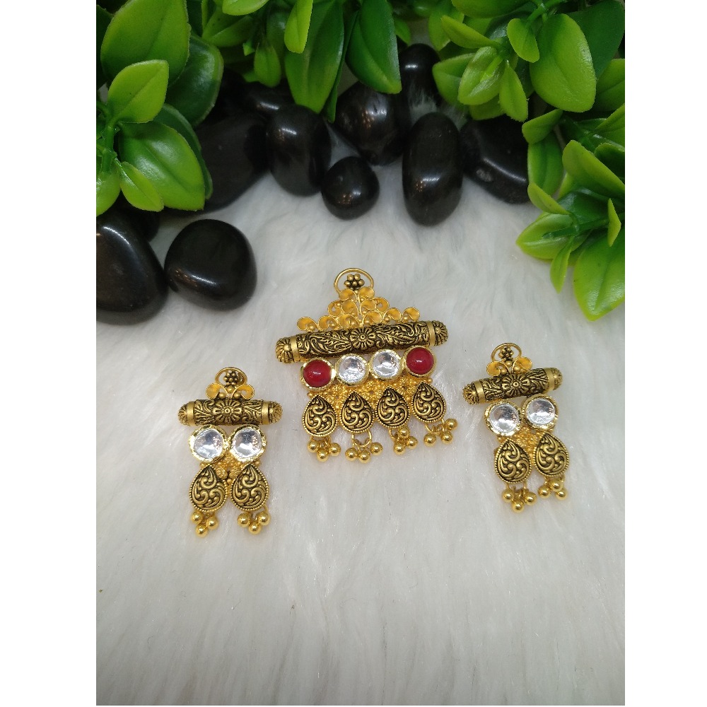 916 Gold Antique Pendant Set PO-P001