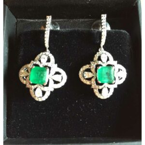 916 Gold Stylish Diamond Ladies Earrings