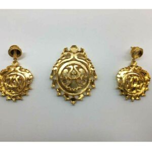 916 Plain Gold Pendant Set