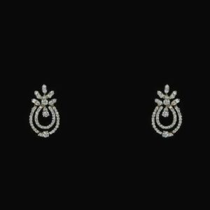 Flower Shape 916 Gold Diamond Earrings