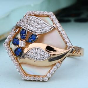 18KT Rose Gold Hallmark Ladies Ring RLR983