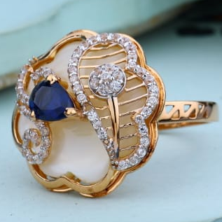 18KT Rose Gold Hallmark Delicate Ladies Ring RLR982 - Image 2