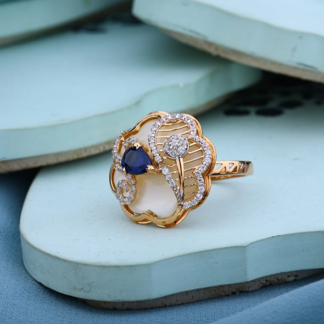 18KT Rose Gold Hallmark Delicate Ladies Ring RLR982