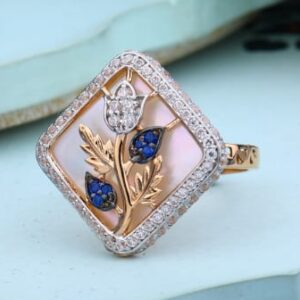 18KT Rose Gold Hallmark Ladies Ring RLR980