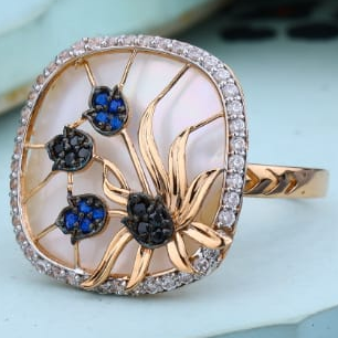 18KT Rose Gold Fancy Ladies Ring RLR977 - Image 3