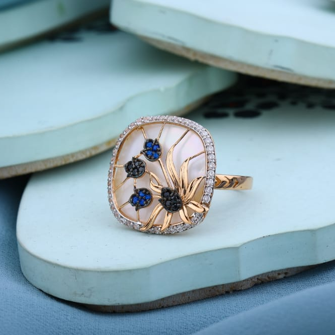 18KT Rose Gold Fancy Ladies Ring RLR977 - Image 2