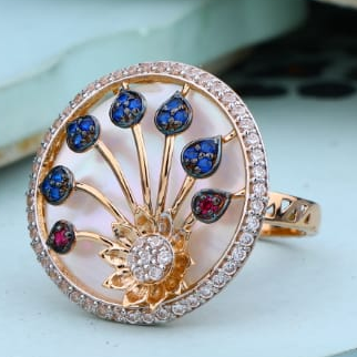 18KT Rose Gold Exclusive Ladies Ring RLR976 - Image 2