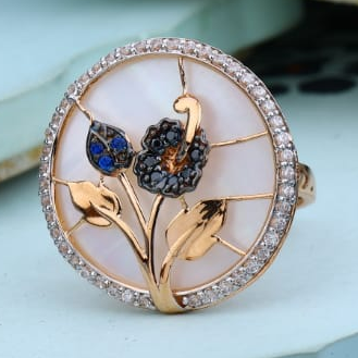 18KT Rose Gold Designer Ladies Ring RLR974 - Image 2