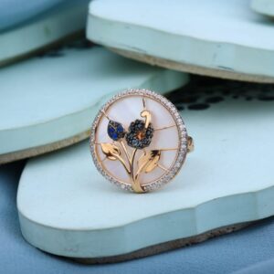 18KT Rose Gold Designer Ladies Ring RLR974