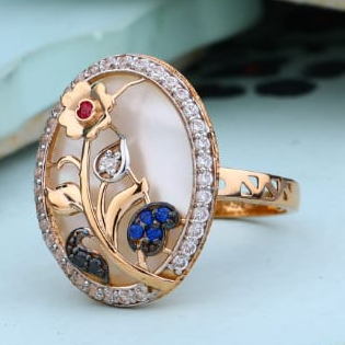 750 Rose Gold CZ Hallmark Fancy Ladies Ring RLR969 - Image 3