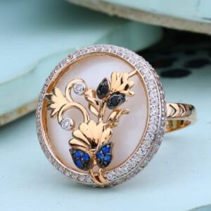 750 Rose Gold CZ Gorgeous Ladies Ring RLR962