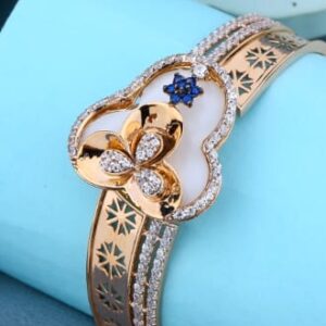 750 Rose Gold CZ Hallmark Ladies Kada RLKB457