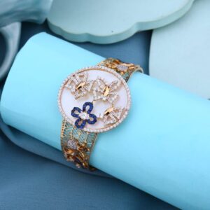 750 Rose Gold CZ Ladies Stylish Kada RLKB456
