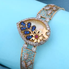 750 Rose Gold CZ Ladies Kada RLKB450