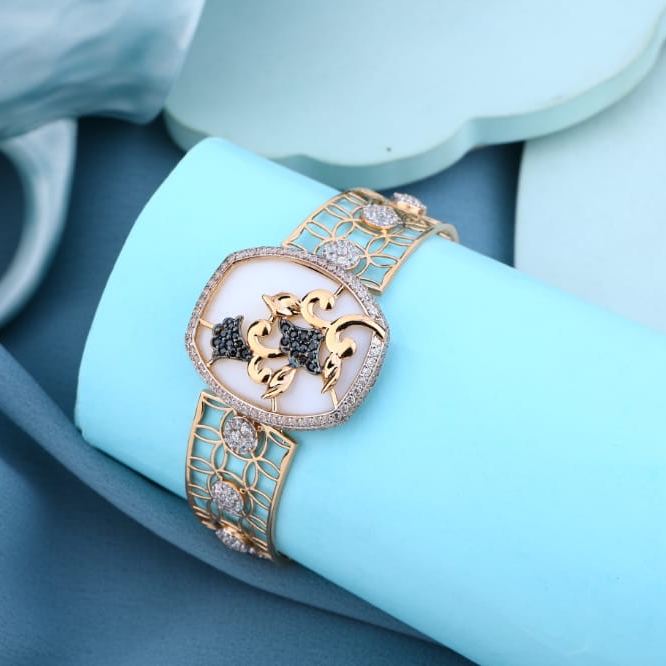 750 Rose Gold Hallmark Delicate Ladies Kada RLKB445