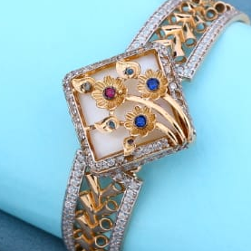 750 Rose Gold Hallmark Designer Ladies Kada RLKB444