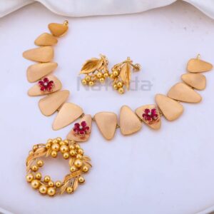 750 Rose Gold CZ Fancy Necklace RN438