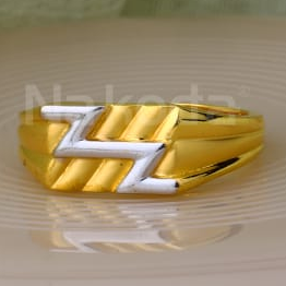 916 Gold CZ Mens Stylish Plain Ring MPR294 - Image 3