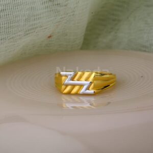 916 Gold CZ Mens Stylish Plain Ring MPR294