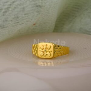 916 Gold CZ Mens Gorgeous Plain Ring MPR292