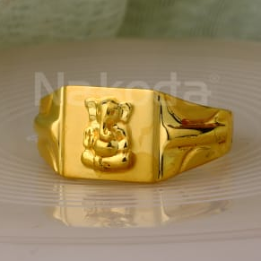 916 Gold CZ Mens Delicate Plain Ring MPR289