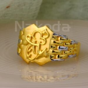 916 Gold CZ Mens Designer Plain Ring MPR288