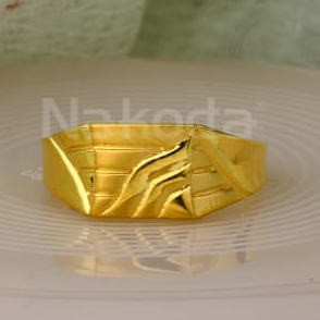 916 Gold CZ Mens Classic Plain Ring MPR287