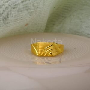 916 Gold CZ Mens Classic Plain Ring MPR287