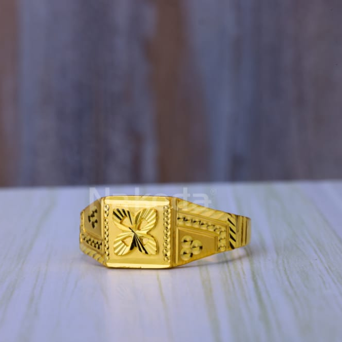 916 Gold CZ Mens Plain Ring MPR286