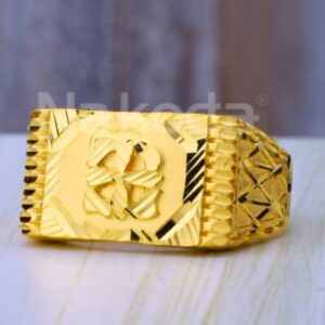 916 Gold Mens Stylish Plain Ring MPR277