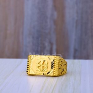 916 Gold Mens Stylish Plain Ring MPR277