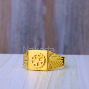 916 Gold Mens Stylish Plain Ring MPR276