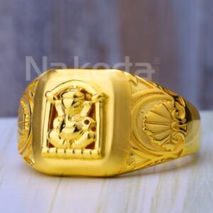 916 Gold Mens Fancy Plain Ring MPR274