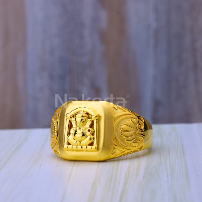 916 Gold Mens Fancy Plain Ring MPR274