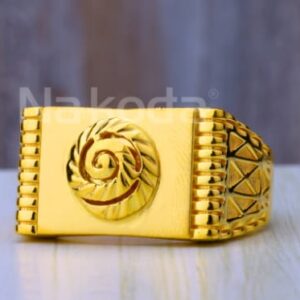 916 Gold Mens Fancy Plain Ring MPR273