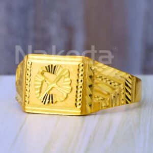 916 Gold Mens Delicate Plain Ring MPR271
