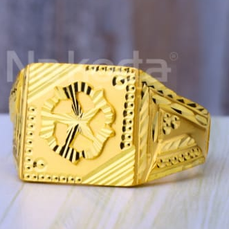 916 Gold Mens Classic Plain Ring MPR270 - Image 2