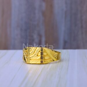 916 Gold Mens Designer Plain Ring MPR269