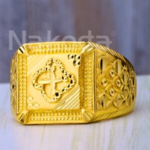 22KT Gold CZ Hallmark Stylish Mens Plain Ring MPR267