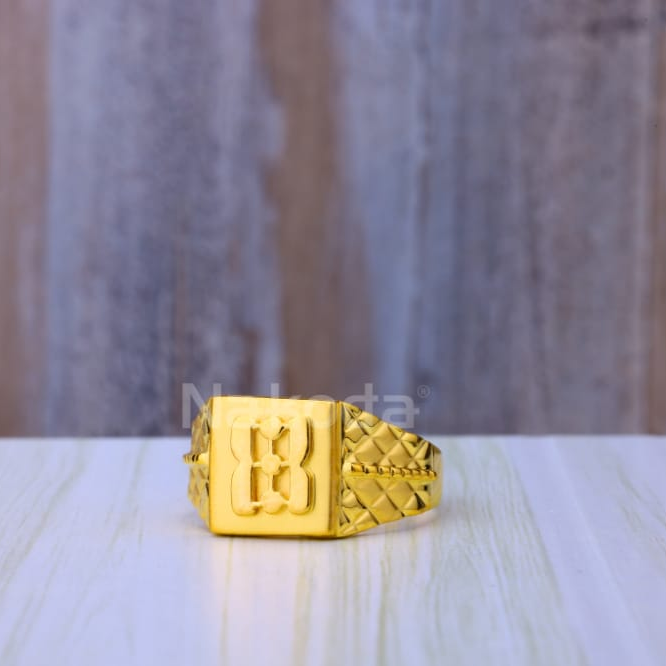 22KT Gold CZ Hallmark Fancy Mens Plain Ring MPR265