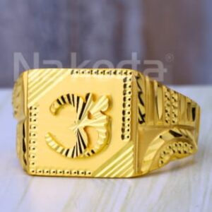 22KT Gold CZ Hallmark Delicate Mens Plain Ring MPR263