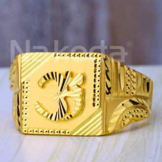 22KT Gold CZ Hallmark Delicate Mens Plain Ring MPR263 - Image 2