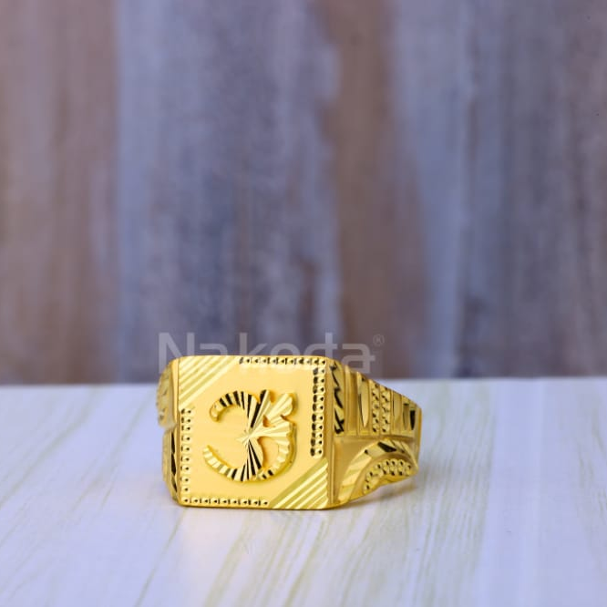 22KT Gold CZ Hallmark Delicate Mens Plain Ring MPR263