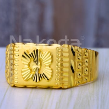 22KT Gold CZ Hallmark Mens Plain Ring MPR261 - Image 2